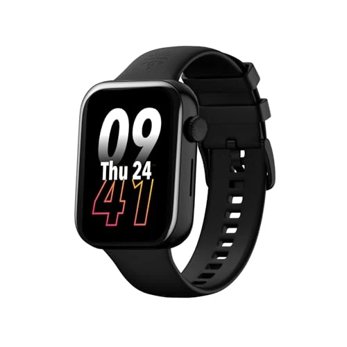Cultsport Cult.Sport Burn 1.78" Amoled, 368X448 Res, Bt Calling, Crown Control, Voice Assistant, Aod Smartwatch (Black Strap, Free Size)
