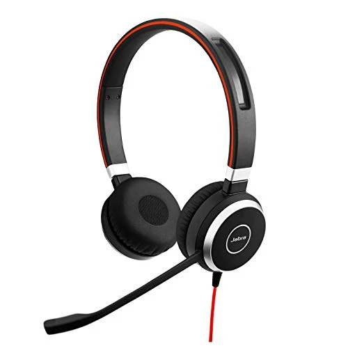 Jabra Evolve 40 MS Stereo Wired Headset with Noise Cancelling Microphone, USB-A Connectivity, Built-in Busylight & Inline Call Control, Microsoft Teams Certified Office Headset