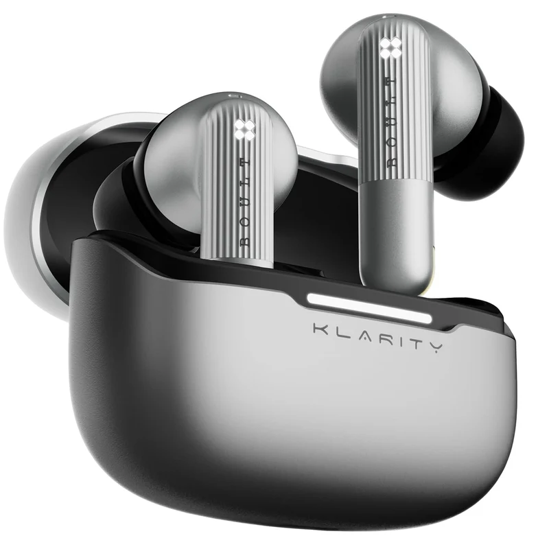 GOBOULT Klarity 3 6-Mic Hybrid ANC (Upto 50dB) in Ear Earbuds, Spatial Audio, Dual Device Pairing, 50H Playtime, Wind Noise Reduction 6 Mic Calling, Type-C Fast Charging, 13mm Bass Driver TWS (Silver)