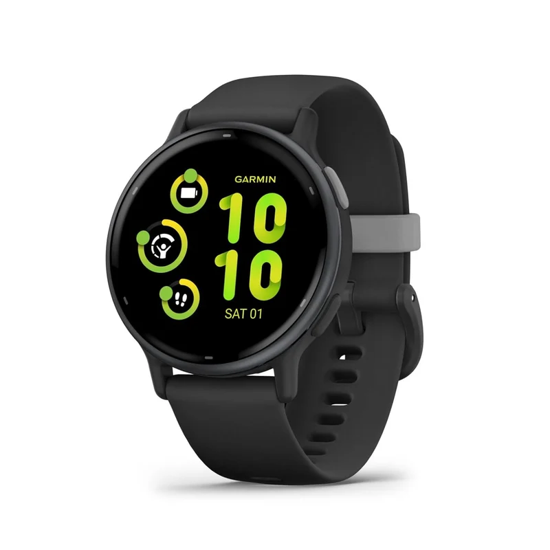 Garmin Vivoactive 5, Health and Fitness GPS Smartwatch, AMOLED Display, Up to 11 Days of Battery |Slate Aluminum Bezel with Black Case and Silicone Band