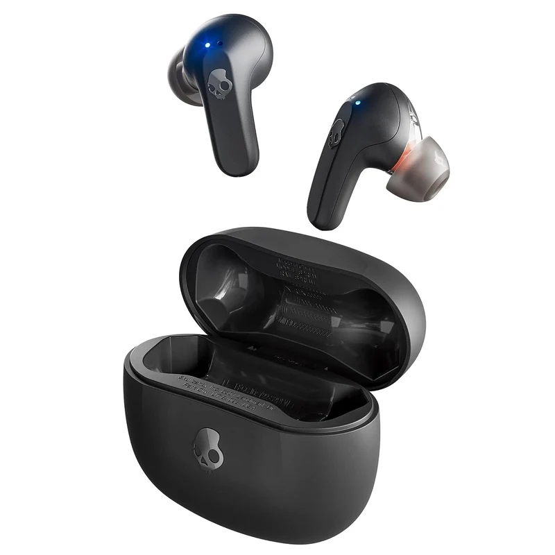 Skullcandy Rail ANC Wireless Earbuds with Mic - Active Noise Cancelling, 97 dB Multipoint Pairing, 27Hr Battery, Skull-iQ App, Tile Tracking