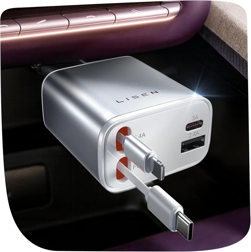 LISEN für iPhone 17 Einziehbares Autoladegerät