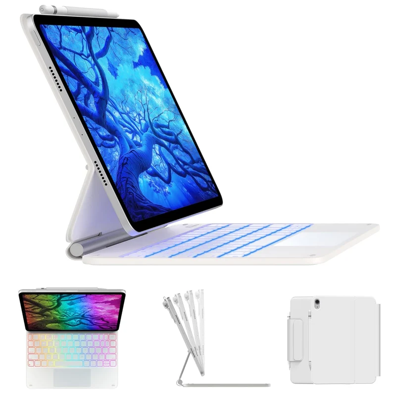 typecase Edge Magic Style Keyboard Case for iPad 11th (A16, 2025) & iPad 10th Gen with Multi Gesture Precision Touchpad & 11-Colors Backlit, Floating Cantilever Stand, Pencil Holder