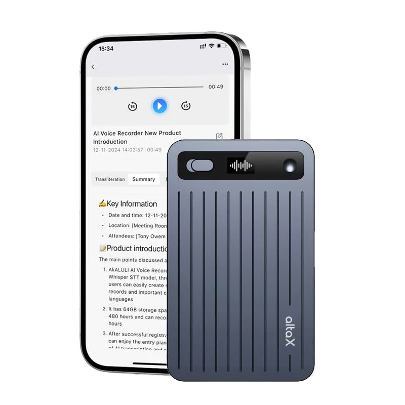 AltaX ThinkNote AI Voice Recorder for Meetings, Calls & Lectures | ChatGPT Powered Instant Transcription, Auto Summary & Mind Maps | 118 Language Support | All-Metal Design w/Case | 64GB (BRAND NEW/SEALED)
