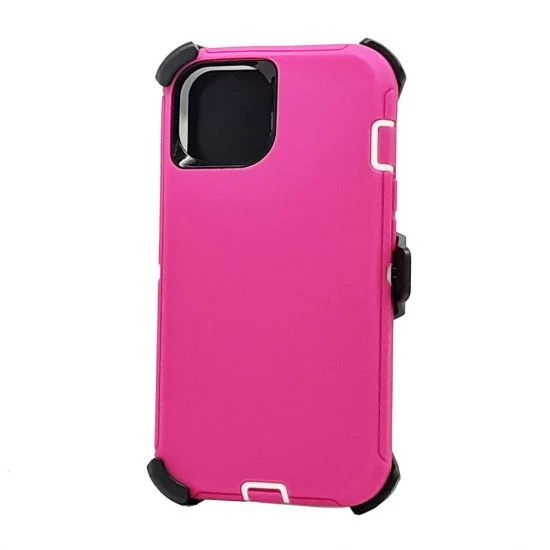 Defender Case w/ Clip For iPhone 16 Plus (pink)