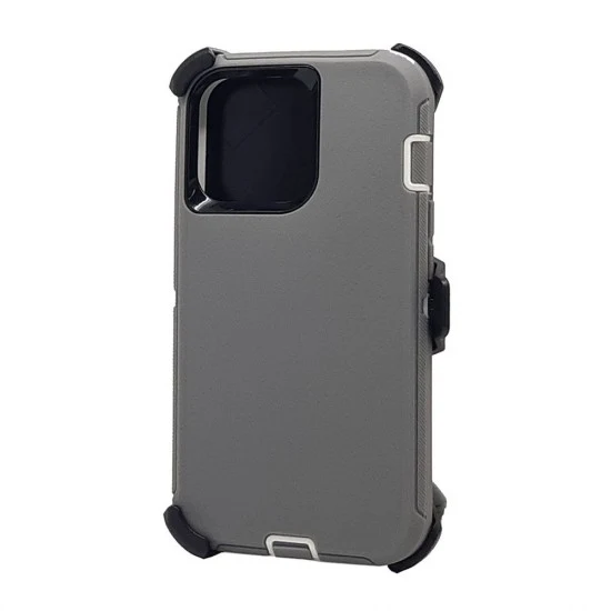 Defender Case w/ Clip For iPhone 16 Plus (grey)