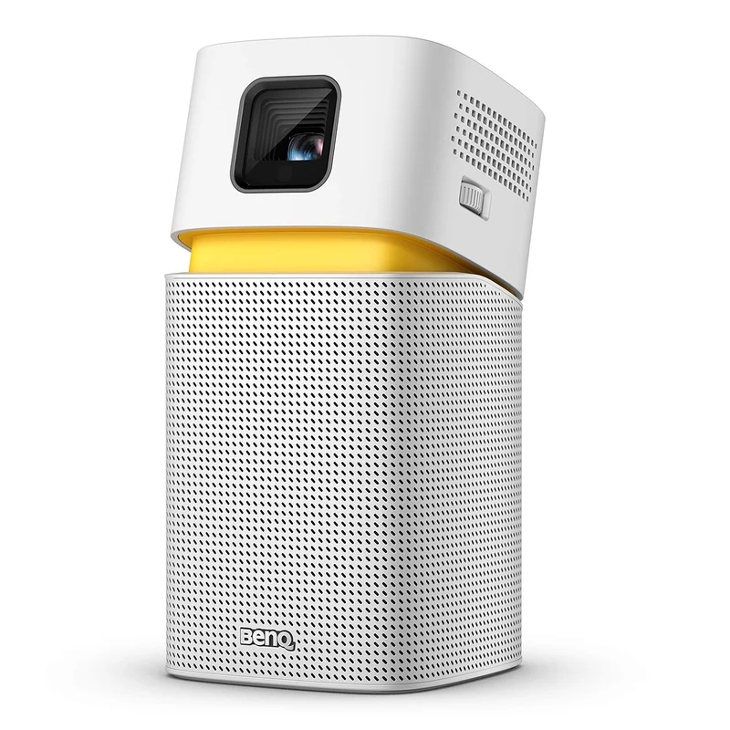 BenQ GV1 DLP Smart Stylish 854 x 480 Portable LED Projector 200 lumens (in-Built Battery, Wi-Fi, Hotspot, Wireless Display, Bluetooth Speaker, Unique Tilt Hinge, Auto Key Stone, USB-C) White