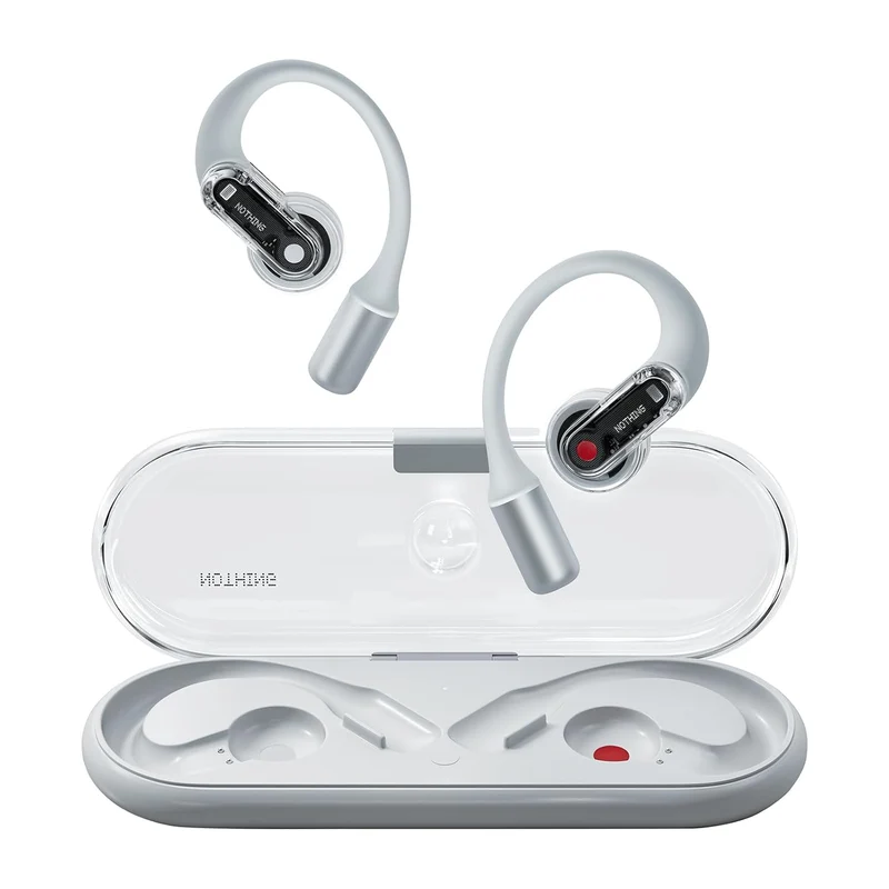 Nothing Ear (Open) Open-Ear Headphones, Earbuds with Earhooks, Clear Voice Technology with 2 Mics, BT 5.3, Fast Charging, Compatible with iPhone & Android -White