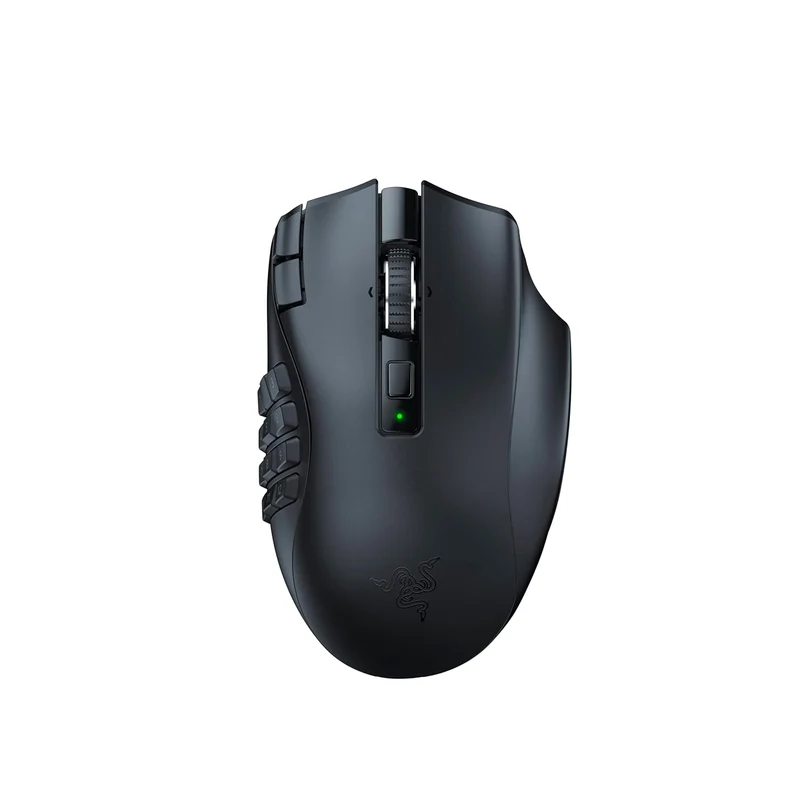 Razer Naga V2 HyperSpeed Wireless MMO Gaming Mouse: 19 Programmable Buttons - HyperScroll Technology - Focus Pro 30K Optical Sensor - Mechanical Mouse Switches Gen2 -RZ01-03600100-R3A1