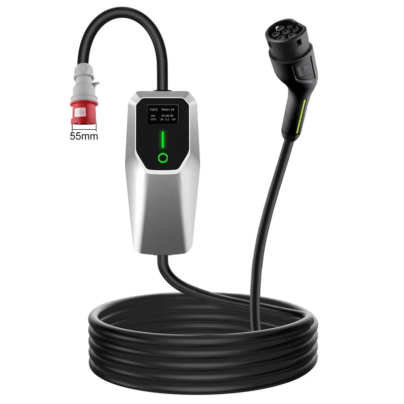 AWESAFE 11kW Ladekabel Typ 2 auf CEE,Portable Universelles Ladegerät für Elektrofahrzeuge vom Tyy Mobile Wallbox für 11 KW Elektrofahrzeuge