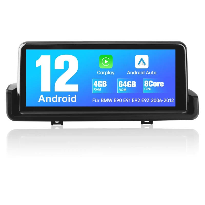 Android Radio Für BMW E90 E91 E92 E93 2006-2012 ohne original Display Built in Carplay/Android Auto SWC BT AM/FM