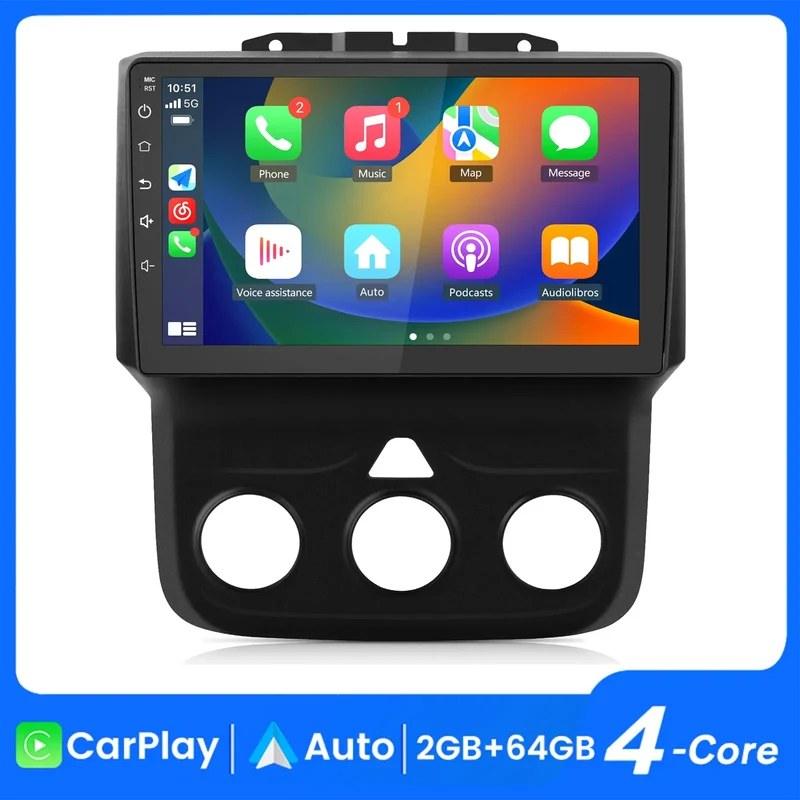 AWESAFE Android 13 Car Stereo with Wireless CarPlay & Android Auto 4G for Dodge RAM 1500 2500 3500 2013