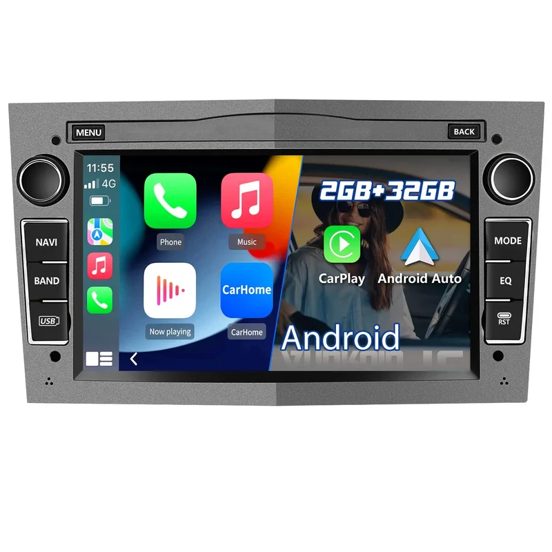 AWESAFE Android 13 Radio Coche para Opel con Carplay&Android Auto, Pantalla Táctil 7 Pulgadas con GPS/Bluetooth/DSP/RDS/FM, Apoyo Mandos Volante,MirrorLink(Gris)