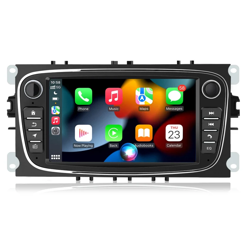 AWESAFE Android Autoradio pour Ford Focus C-Max S-Max Mondeo Kuga Galaxy, Carplay et Android Auto, 7 Pouces Écran Tactile USB/WiFi/FM RDS