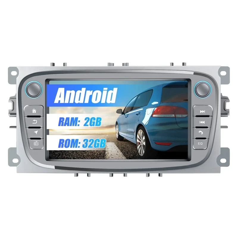 AWESAFE Android 13 7” Radio Coche 2GB+32GB para Ford Mondeo Focus S-Max Galaxy C-Max con Carplay&Android Auto inalámbrico/Bluetooth/GPS/FM