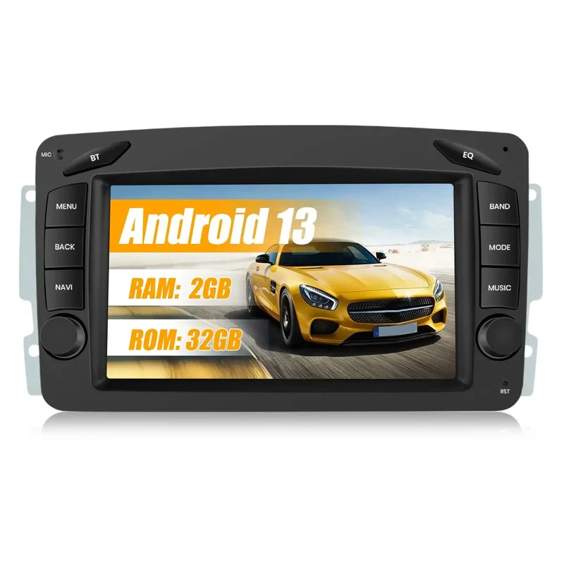 AWESAFE Autoradio Android 13 2Go+32Go pour Mercedes Benz CLK W209, W203,W463,W208 , avec Carplay sans Fil Android Auto 7 Pouces Écran Tactile GPS Bluetooth WiFi RDS FM Radio