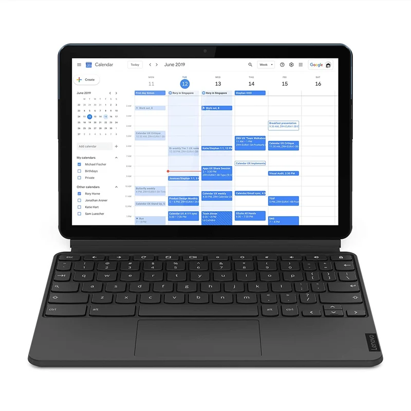 Lenovo Ideapad Duet Chromebook Tablet 25.65 cm (10.1 inch, 4 GB, 128 GB, Wi-Fi Only), Ice Blue, Iron Grey