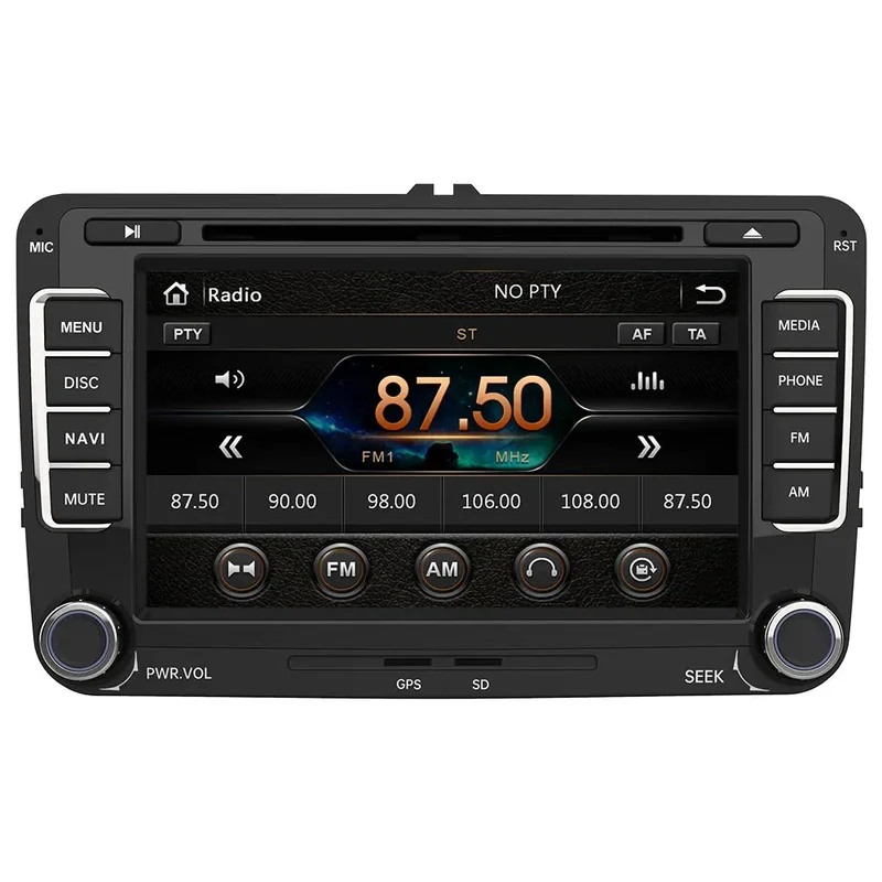 AWESAFE 2DIN Autoradio 7 Zoll Touchscreen für VW Golf 5 Golf 6, mit Mirrorlink/SD/USB/CD/DVD/Bluetooth/GPS Navigation