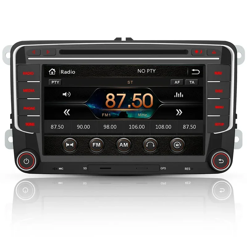 AWESAFE Autoradio für VW Golf 5 Golf 6 Skoda Seat, 2 DIN Autoradio mit Navi Bluetooth CD-Laufwerk 7 Zoll Bildschirm