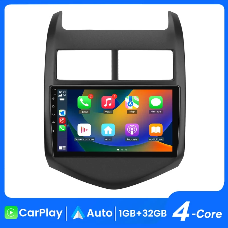 AWESAFE Car Radio Stereo with Wireless CarPlay & Android Auto for Chevrolet Aveo Sonic 2011-2015