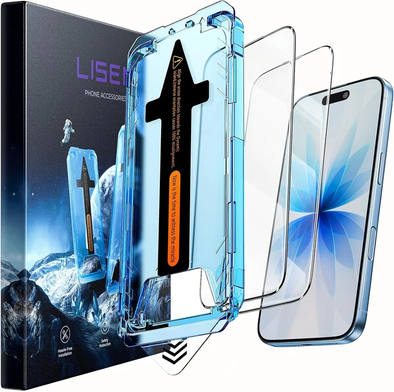 LISEN 2er-Pack Displayschutzfolie für iPhone 17 / iPhone 16 Pro