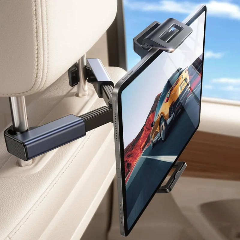 LISEN iPad Auto Halterung Rücksitz Kopfstütze Tablet Halter, Road Trip Essentials Zubehör für Frauen Männer Kinder Geschenke, für Fire HD 2026 iPad Pro 11/13" Air Mini, iPhone, Galaxy Tab, 4.7-12.9" Geräte