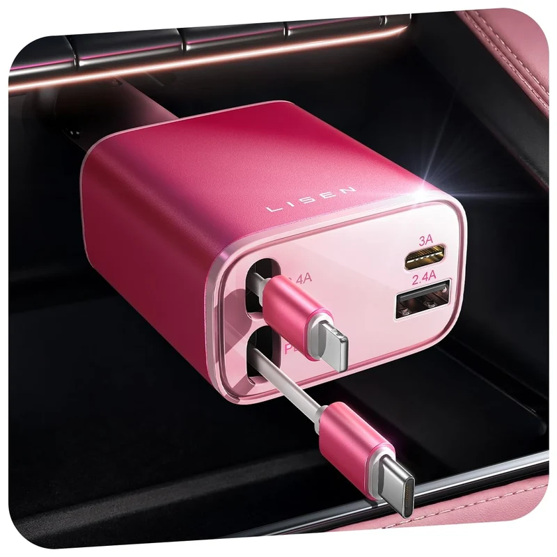 LISEN Einziehbarer Auto-Ladeadapter für iPhone 17