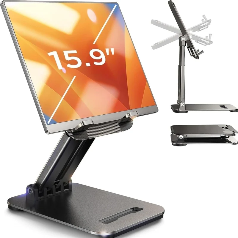 LISEN iPad Tablet Ständer Vollmetall, Universal Multiwinkel Verstellbar