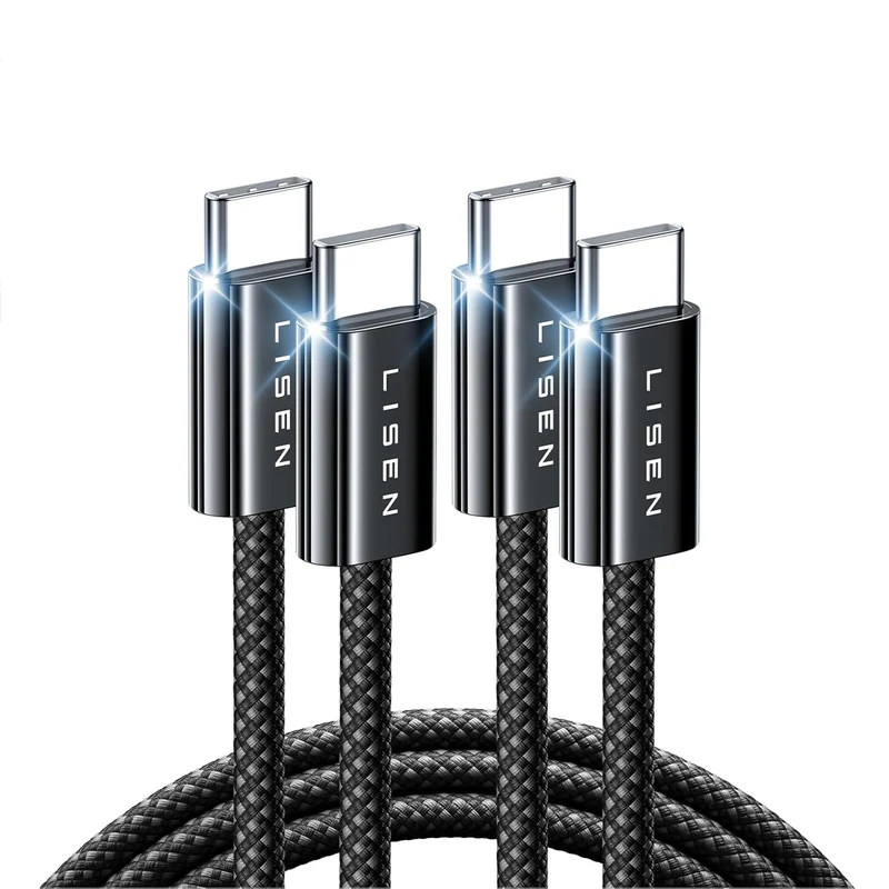 LISEN 2er-Pack 240W USB-C auf USB-C Kabel 1M Ladekabel Schwarz