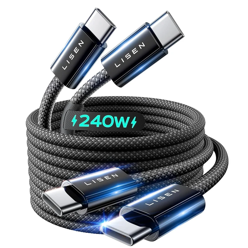 LISEN 2er-Pack 240W USB C auf USB C Kabel 2M USBC auf USBC PD