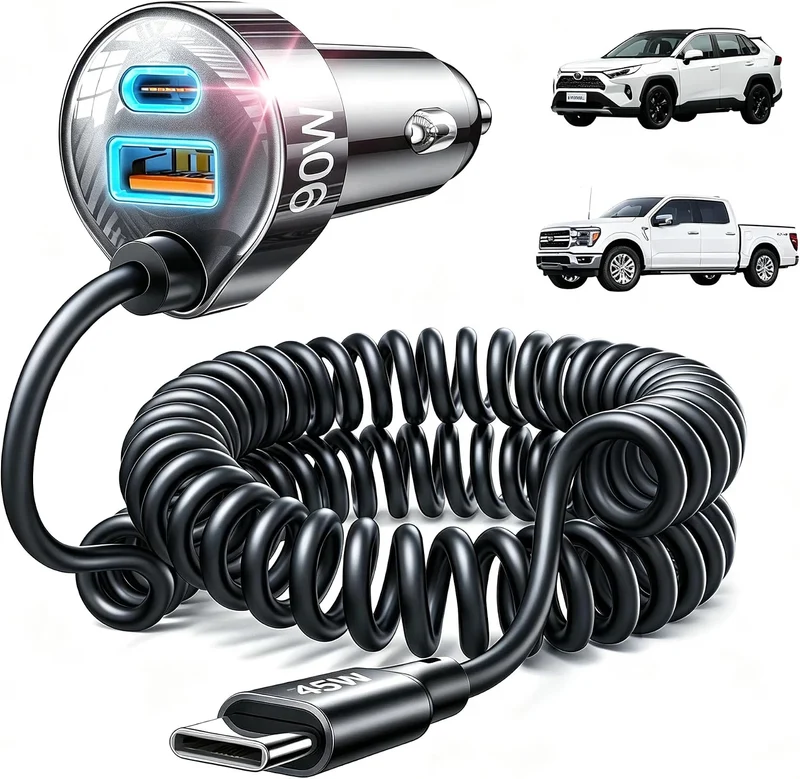 LISEN 90W für iPhone 17 16 15 Pro Max Auto Ladegerät USB C Schnellladefunktion, Super Schnell für iPhone 17 16 Auto Ladegerät USB C Adapter für iPhone 17e 16 15 Pro Max Plus Air, Samsung Galaxy S26 Ultra, Android, 90 Zoll