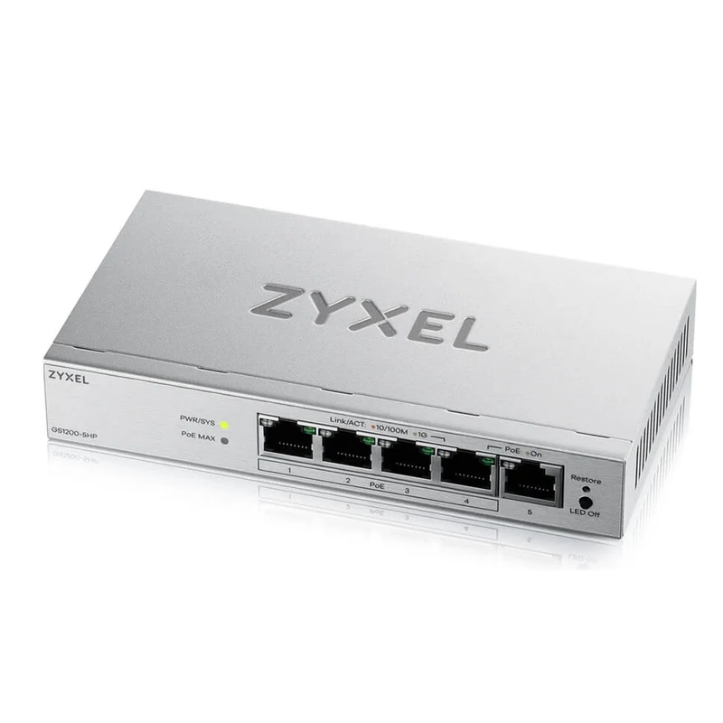 Zyxel GS1200-5HPV3 Managed L2 Gigabit Ethernet (10/100/1000) Power over Ethernet (PoE) Desktop