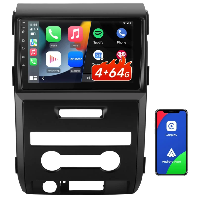 AWESAFE Android 13 Car Radio Stereo with Wireless CarPlay & Android Auto for Ford F150 2009-2012