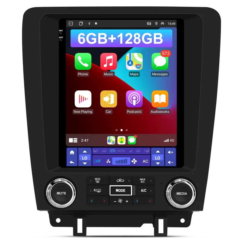AWESAFE Android 13 Car Radio Stereo with Wireless CarPlay & Android Auto for Ford Mustang 2010-2014