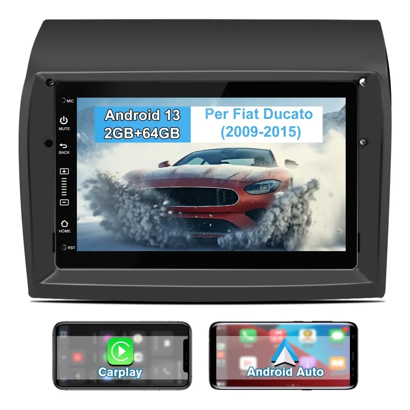 AWESAFE Autoradio Android 13 per Fiat Ducato (2009-2015) Sistema di aggiornamento radio touch screen con Wireless Carplay Android Auto, supporto Bluetooth WiFi Navigazione GPS