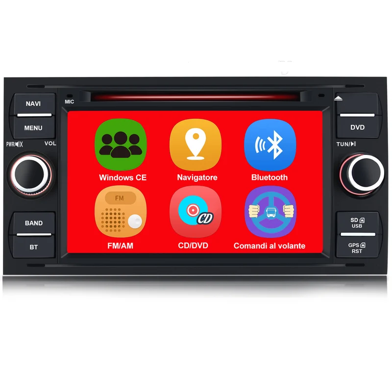 AWESAFE Autoradio Android per sistema di aggiornamento radio touch screen Ford con Wireless Carplay Android Auto, supporto navigazione GPS Bluetooth WiFi