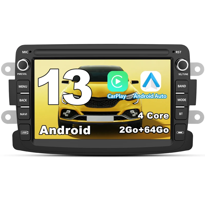 AWESAFE Android Car Stereo Para Renault Sistema Actualización de Radio de Pantalla Táctil con Carplay Inalámbrico Android Auto, Soporte Bluetooth WiFi Navegación GPS