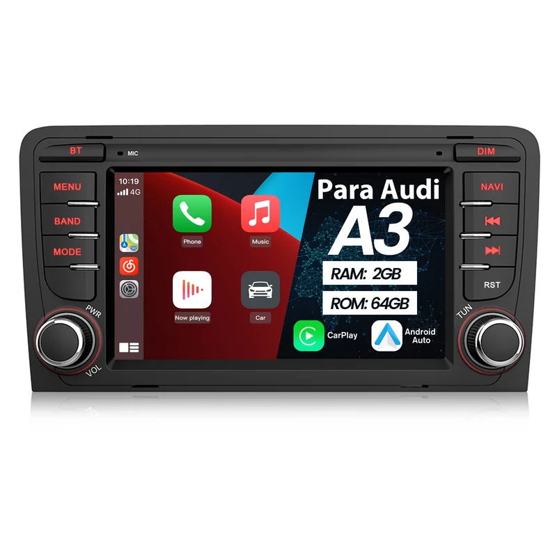 AWESAFE Android Car Stereo Para Audi A3/S3/RS3 2006-2012 Sistema Actualización de Radio de Pantalla Táctil con Carplay Inalámbrico Android Auto, Soporte Bluetooth WiFi Navegación GPS