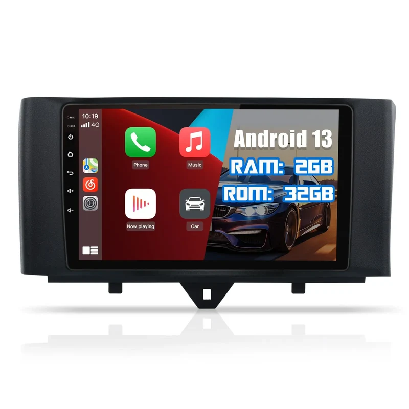 AWESAFE Android Car Stereo Para Mercedes Benz Smart 2011-2015 Sistema Actualización de Radio de Pantalla Táctil con Carplay Inalámbrico Android Auto, Soporte Bluetooth WiFi Navegación GPS