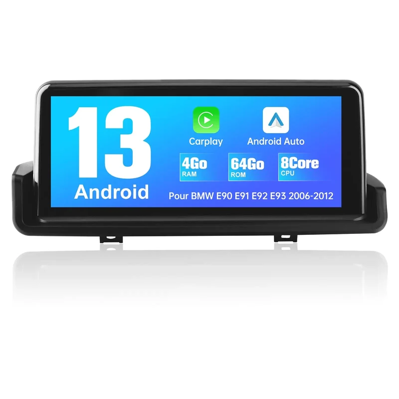 AWESAFE Autoradio Android 13 pour BMW série 3 E90 E91 E92 E93 2005-2012 Construit en Carplay intégré/Android Auto SWC GPS Bluetooth WiFi RDS FM Radio