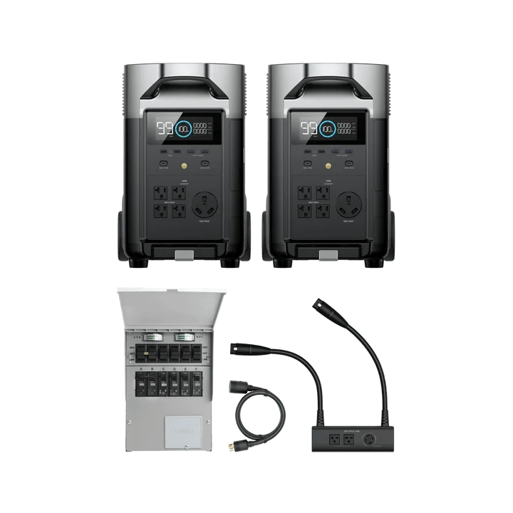 EcoFlow DELTA Pro*2 + 1*Double Voltage Hub+ Transfer Switch 306A