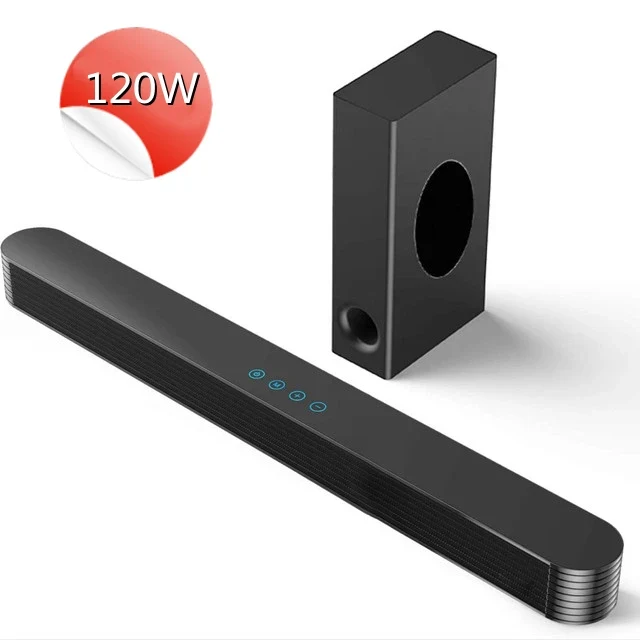 120W Bluetooth Soundbar With Subwoofer Wired Soundbar Bluetooth Speaker For TV Bass Adjustable Surround Sound For Home Theater