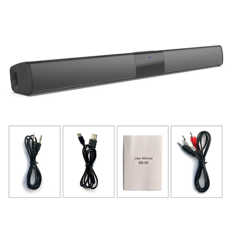 40W TV Car Sound Bar Wired and Wireless Bluetooth-compatible Home Surround SoundBar for PC Theater TV Computer Speaker