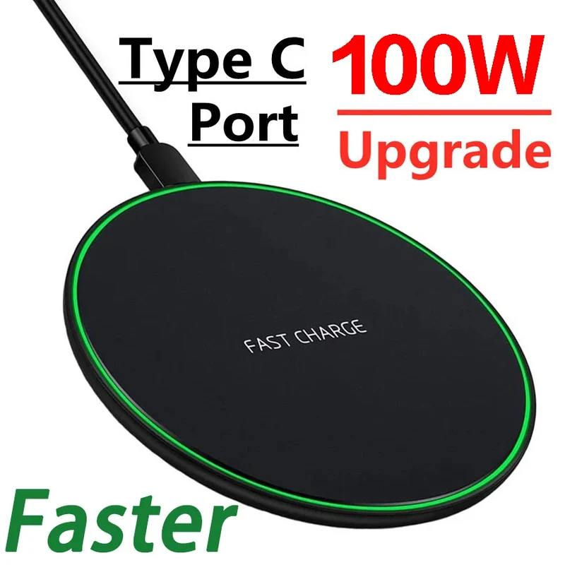 100W Wireless Charger Pad for iPhone 14 13 12 15 Pro Max X Samsung Xiaomi Phone Chargers Induction Fast Charging Dock Station