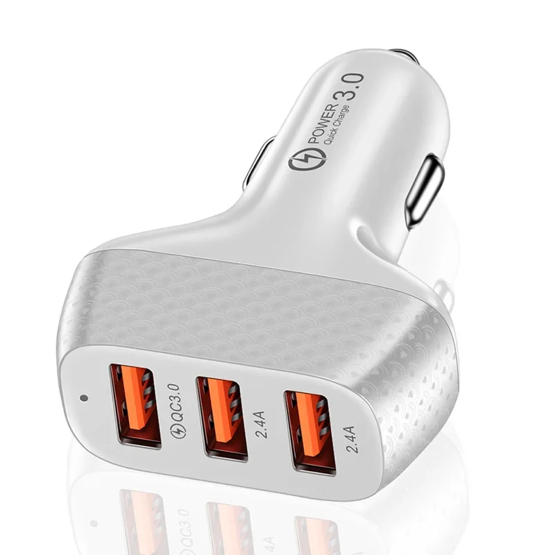 Car Charger 3 Ports USB 5V 2A Quick Charge 3.0 Phone Adapter For iPhone 13 12 Xiaomi Huawei Samsung S22 Car Cigarette Lighter