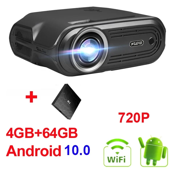 WZATCO New E81 5G Wifi Sync Display Mini LED Projector Android Portable Proyector Home Theater Smart Phone Beamer 1080P Optional