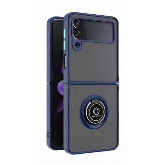 TPU Case w/ Magnetic Ring for Samsung Z Flip 6 (blue)