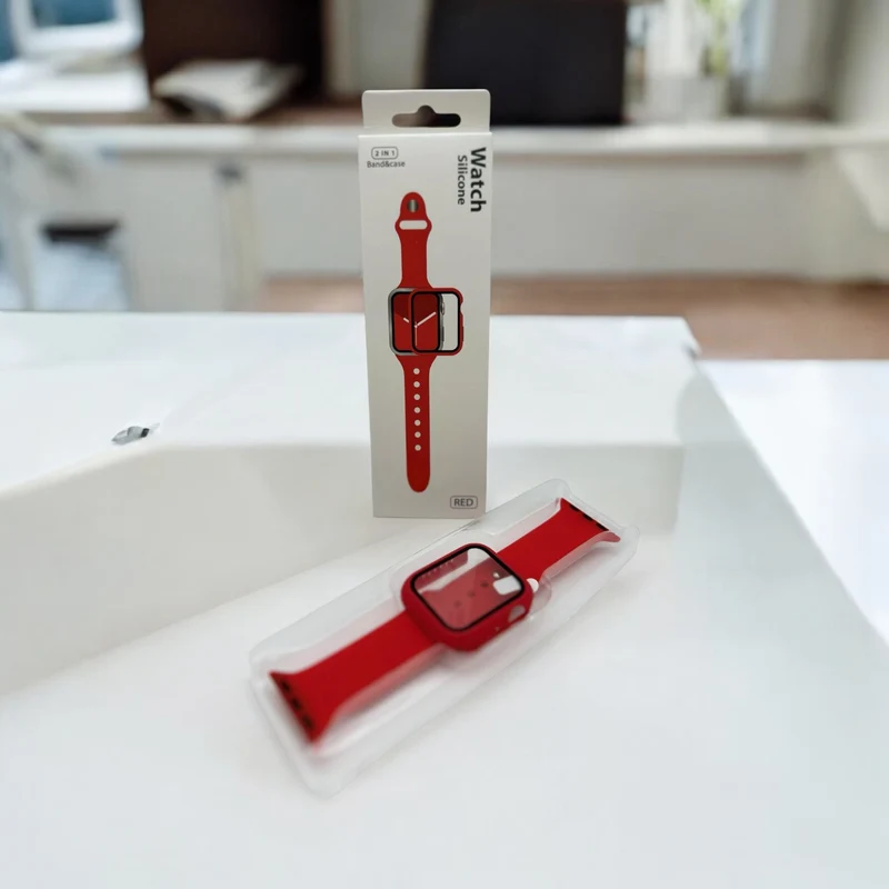 Watch Silicon 2 IN 1 Band&Case For Apple Watch (44m/red)