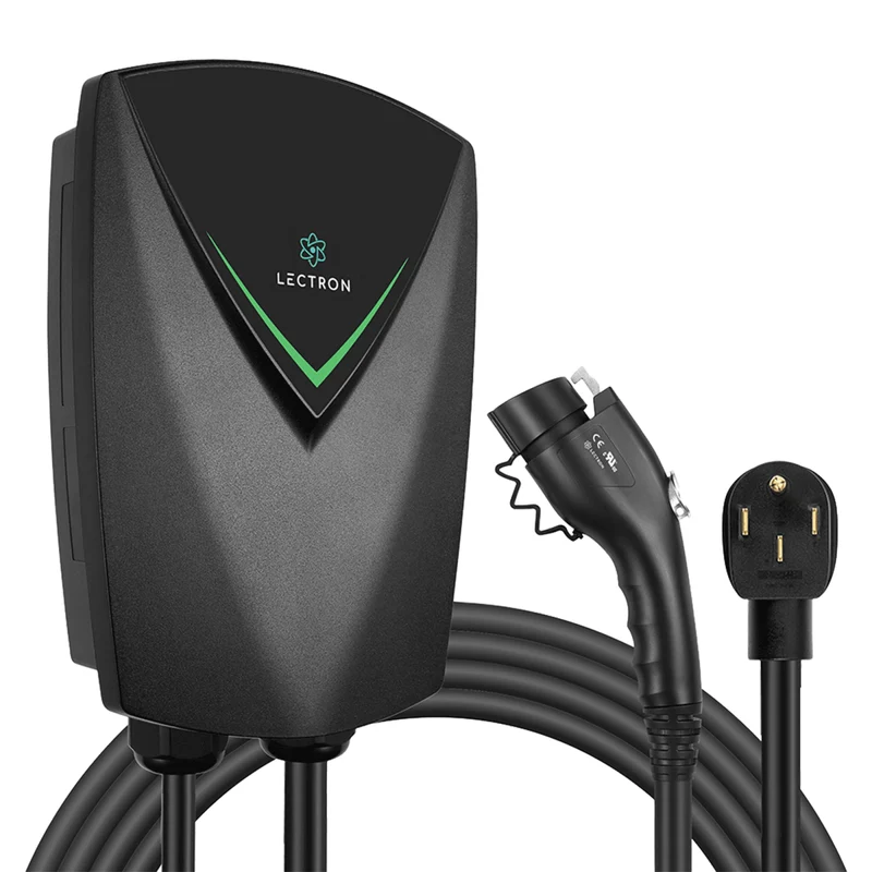 Lectron NEXUS Level 2 J1772 EV Charging Station | 240V | 40 Amp | NEMA 14-50 | 23ft Cable & Wall Mount J-Hook & Plug Holder