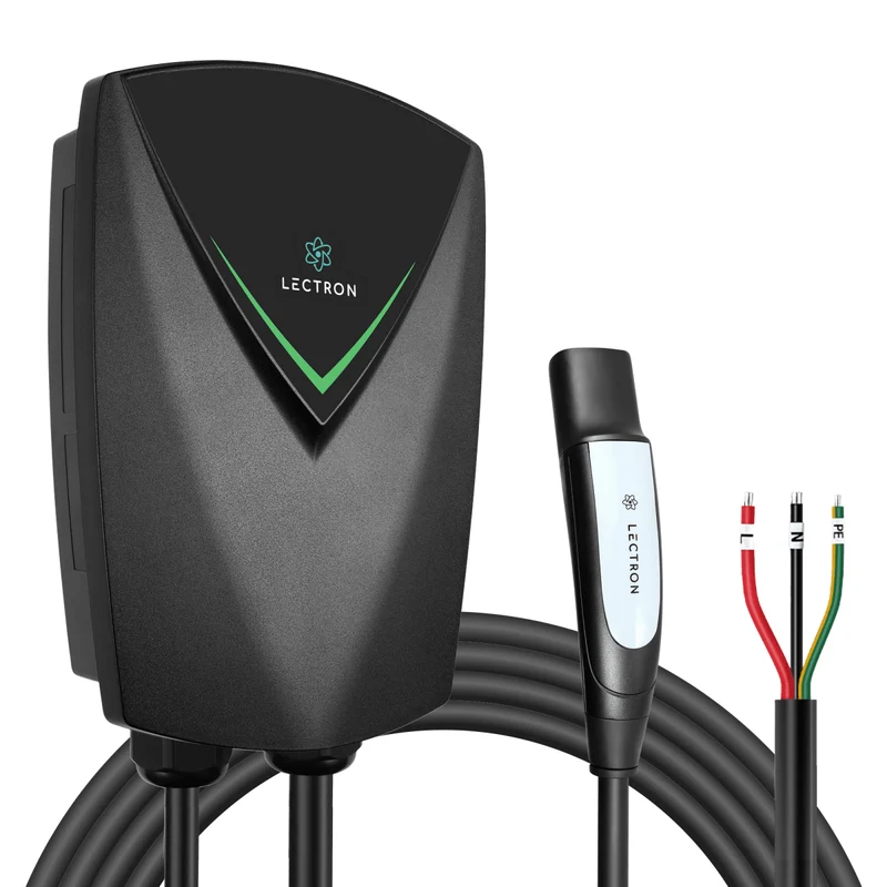 Lectron NEXUS Level 2 NACS Tesla EV Charging Station | 240V | 48 Amp | Hardwired | 23ft Cable & Wall Mount J-Hook & Plug Holder